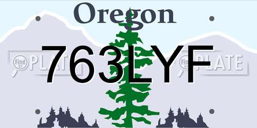 763LYF Oregon License Plate