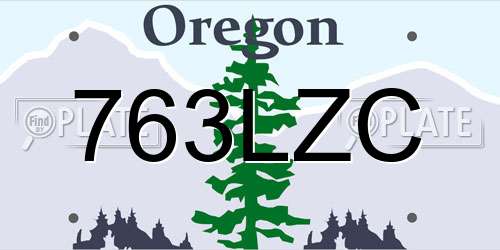763LZC Oregon License Plate