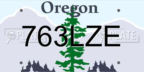 763LZE Oregon License Plate