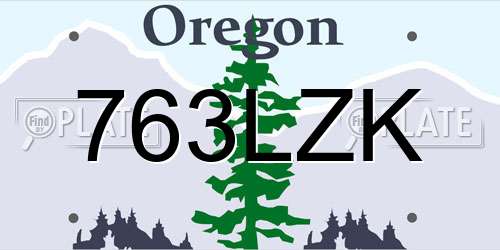 763LZK Oregon License Plate