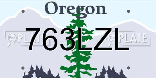 763LZL Oregon License Plate