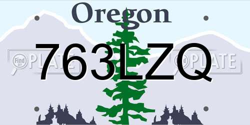 763LZQ Oregon License Plate