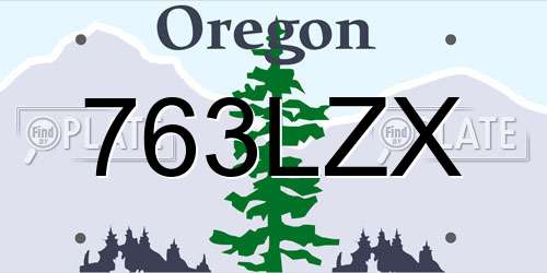 763LZX Oregon License Plate