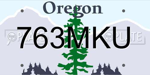 763MKU Oregon License Plate
