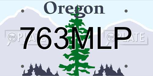 763MLP Oregon License Plate