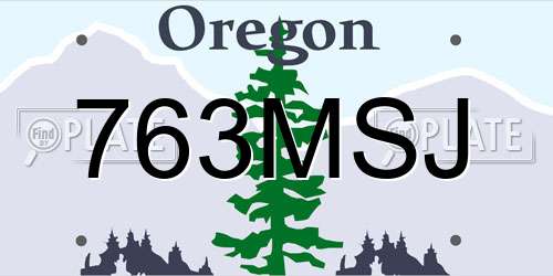 763MSJ Oregon License Plate