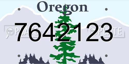 7642123 Oregon License Plate