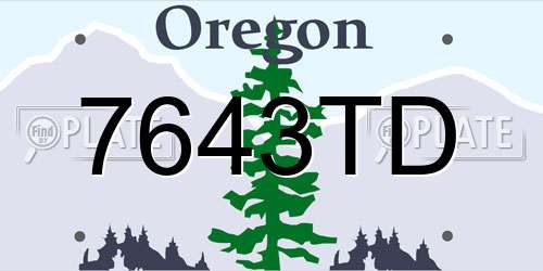 7643TD Oregon License Plate
