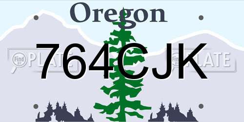 764CJK Oregon License Plate
