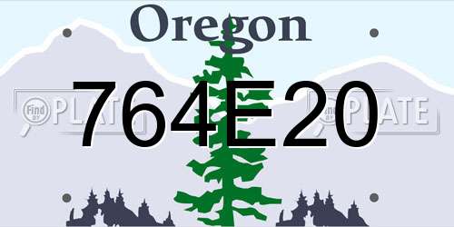 764E20 Oregon License Plate