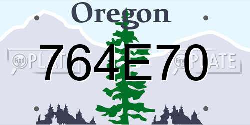 764E70 Oregon License Plate