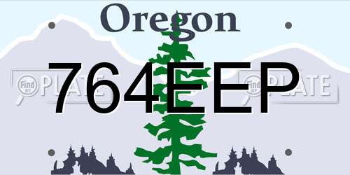 764EEP Oregon License Plate