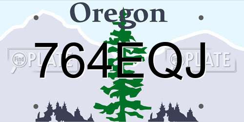 764EQJ Oregon License Plate
