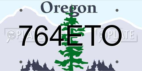 764ETO Oregon License Plate