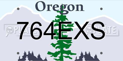 764EXS Oregon License Plate