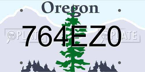 764EZ0 Oregon License Plate