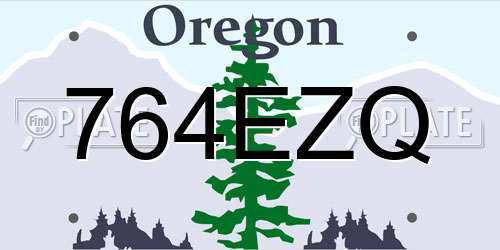 764EZQ Oregon License Plate