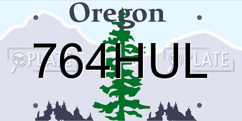 764HUL Oregon License Plate