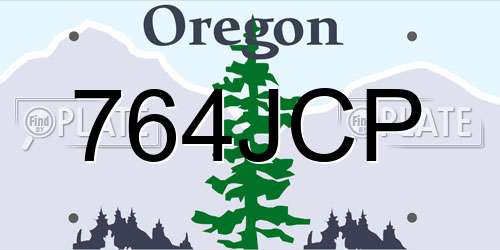 764JCP Oregon License Plate
