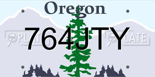 764JTY Oregon License Plate