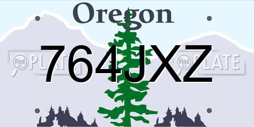 764JXZ Oregon License Plate
