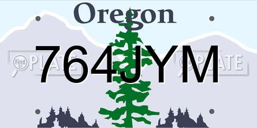 764JYM Oregon License Plate