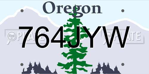 764JYW Oregon License Plate