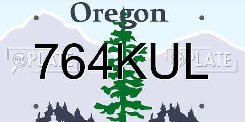 764KUL Oregon License Plate