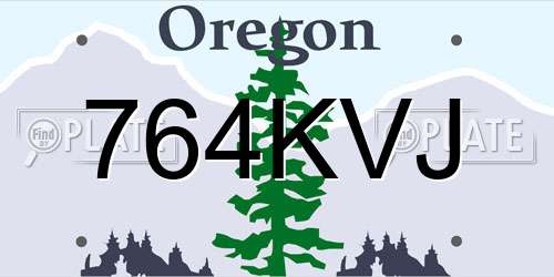 764KVJ Oregon License Plate