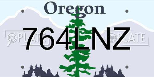 764LNZ Oregon License Plate