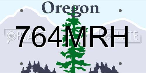 764MRH Oregon License Plate