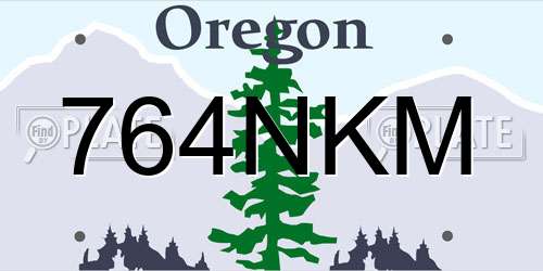 764NKM Oregon License Plate
