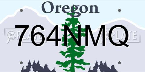 764NMQ Oregon License Plate