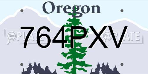 764PXV Oregon License Plate