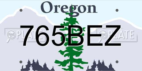 765BEZ Oregon License Plate