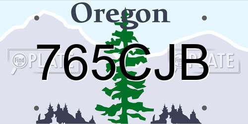 765CJB Oregon License Plate