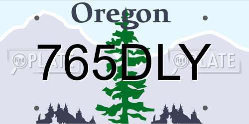765DLY Oregon License Plate