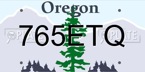 765ETQ Oregon License Plate