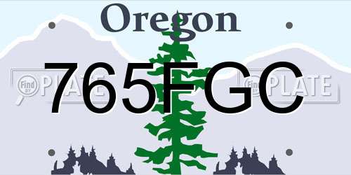 765FGC Oregon License Plate