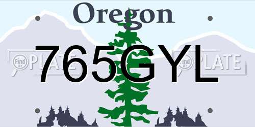 765GYL Oregon License Plate