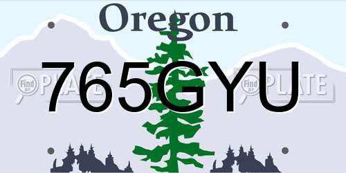 765GYU Oregon License Plate