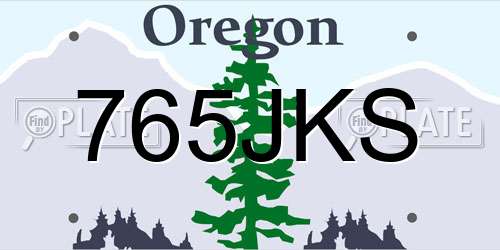 765JKS Oregon License Plate