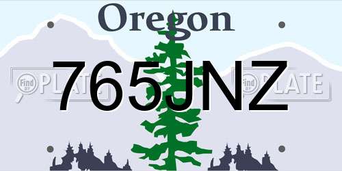 765JNZ Oregon License Plate