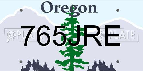 765JRE Oregon License Plate