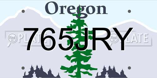 765JRY Oregon License Plate