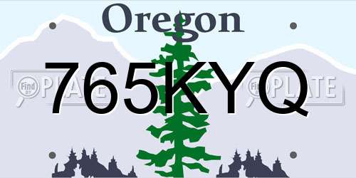 765KYQ Oregon License Plate