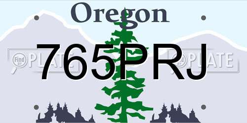 765PRJ Oregon License Plate