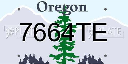 7664TE Oregon License Plate