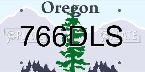 766DLS Oregon License Plate