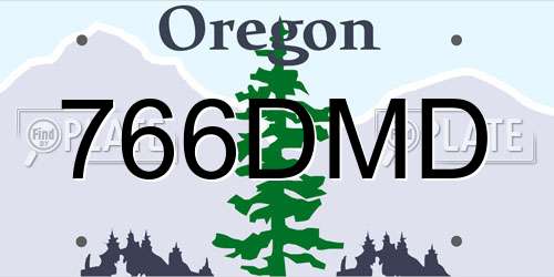 766DMD Oregon License Plate